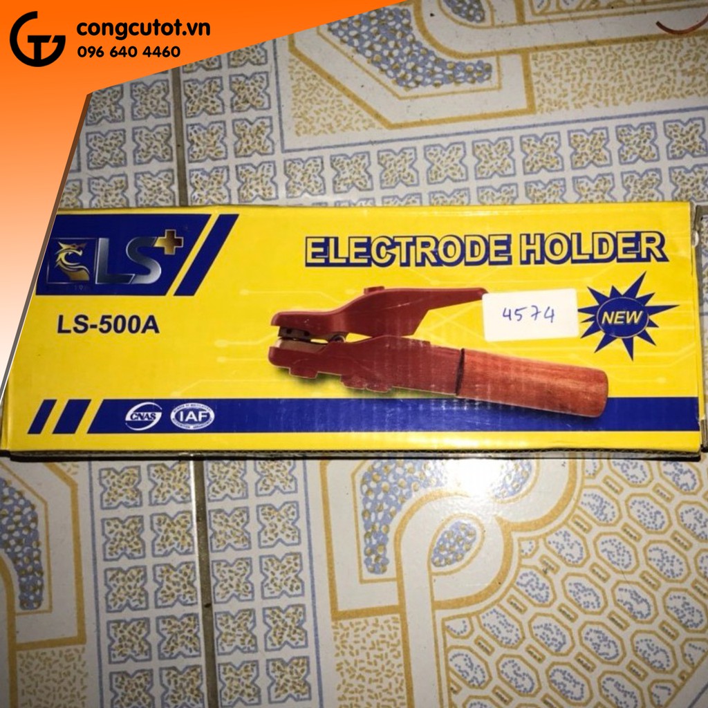 Kìm kẹp que hàn điện 500 Ampe LS cán gỗ