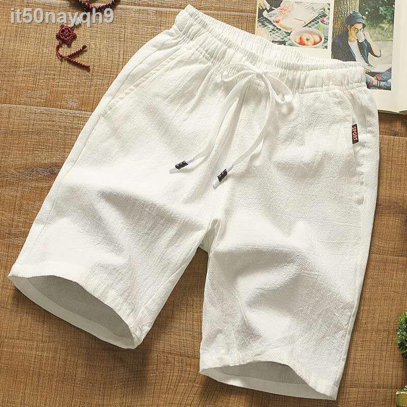 ♞❇₪[Mất cảm hứng] Quần đùi cotton 100%, 5 điểm nam, âu đồ đi biển mùa hè quân dai