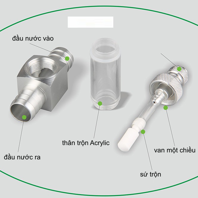 TRỘN CO2 CHỮ T 2 trong 1 WYIN - Bộ trộn kèm đếm giọt