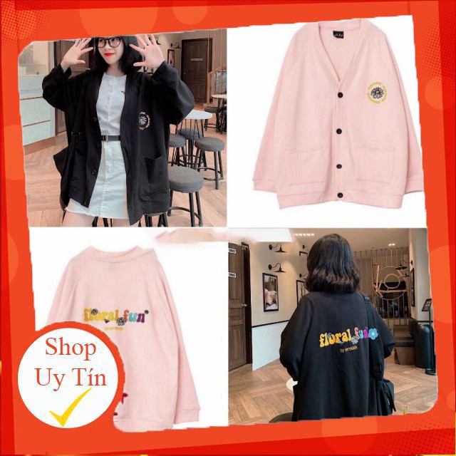 Áo Khoác Cardigan FLORAL FUN Thêu Hoa Unisex Nam Nữ - CUTE-ZOO Liên hệ mua hàng 084.209.1989