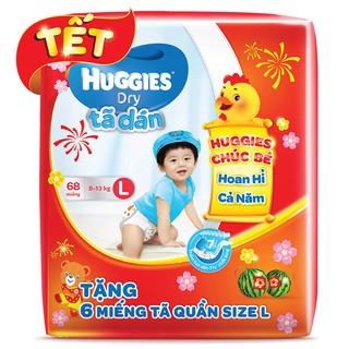 TÃ DÁN HUGGIES L68 - BAO BÌ TẾT