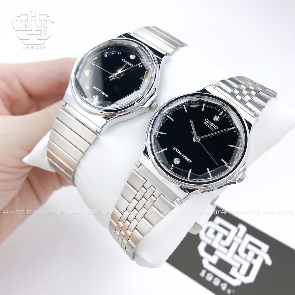 Đồng hồ unisex Casio MQ-1000D-1A / MQ-1000D-1A2 đính kim cương tự nhiên, chống nước 50m, size 34.9mm, hàng chính hãng