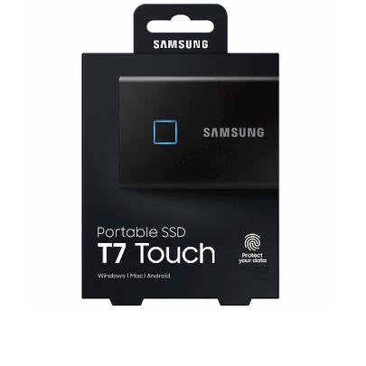 *LAGIHITECH* ( NEW) Ổ Cứng Di Động SSD Samsung T7 Touch USB Type C 3.2 Gen 2 (Đen) - Chính Hãng Samsung Bảo Hành 3 năm