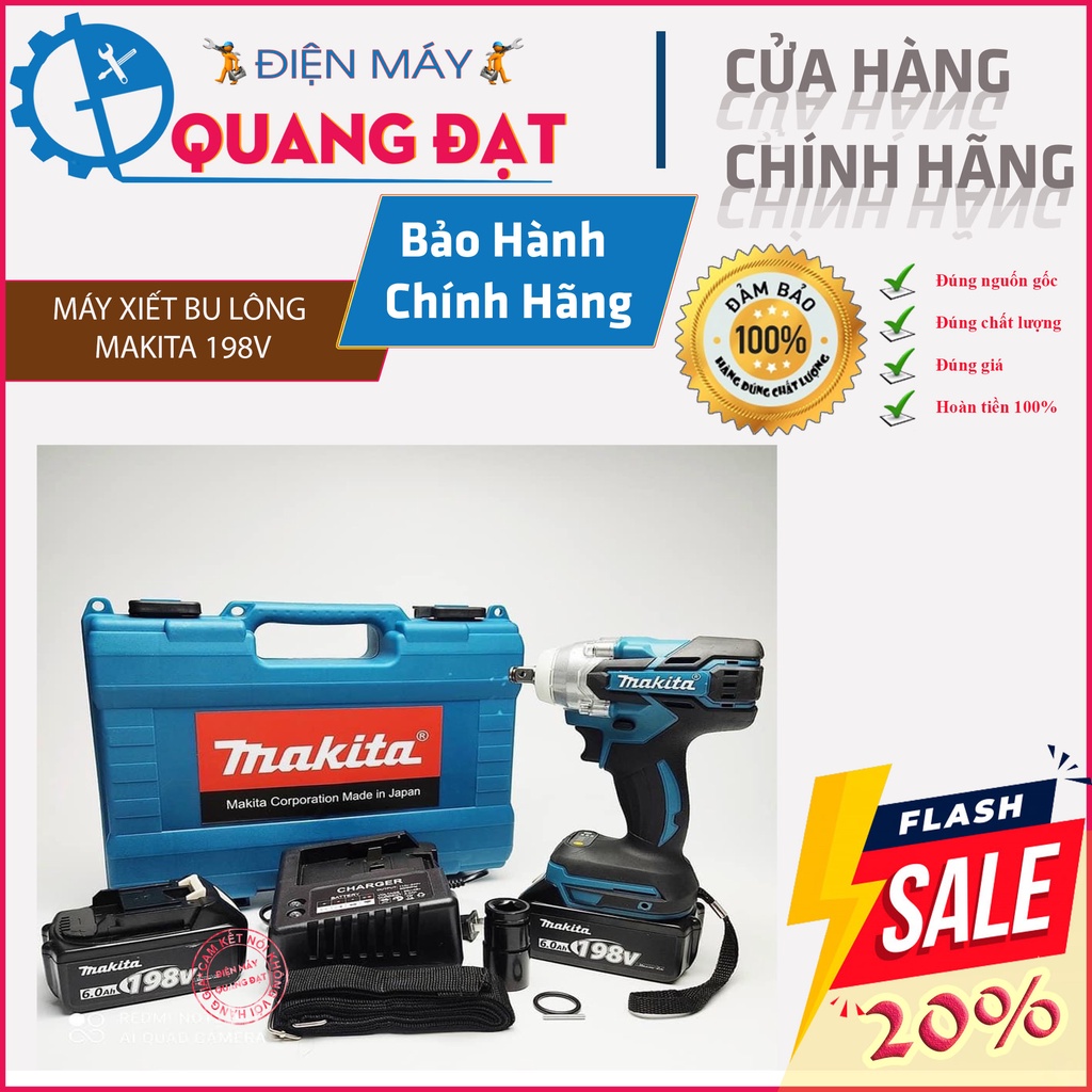 Máy Xiết Bu Lông Makita 198V | 3 Chế Độ | Điều Chỉnh Gia Tốc | Bảo Hành 12 Tháng