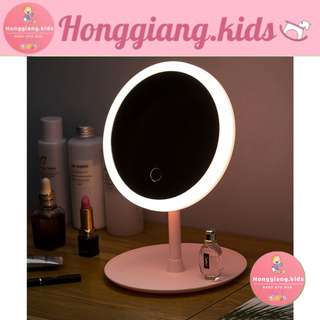 Gương để bàn mini - Loại gương trang điểm có đèn LED cảm ứng Cao Cấp 3 CHẾ ĐỘ - TẶNG CÁP SẠC