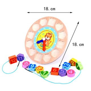 Đồng hồ gỗ xâu chuỗi cho bé