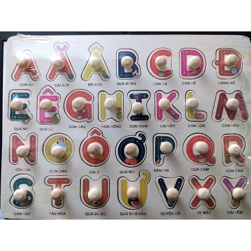 Bảng ghép hình núm gỗ cho bé rèn luyện trí nhớ với nhiều chủ đề, đồ chơi giáo dục