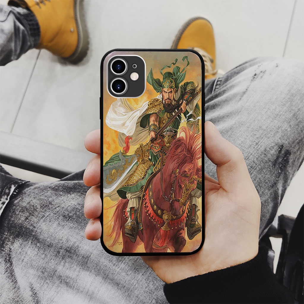 Ốp Lưng Ip hình Quan Vũ Giương Đao Quan Vũ Trên Mã Ô ECOMEX cho iPhone 5 6 7 8 Plus 11 12 Pro Max X Xr MYS20220045