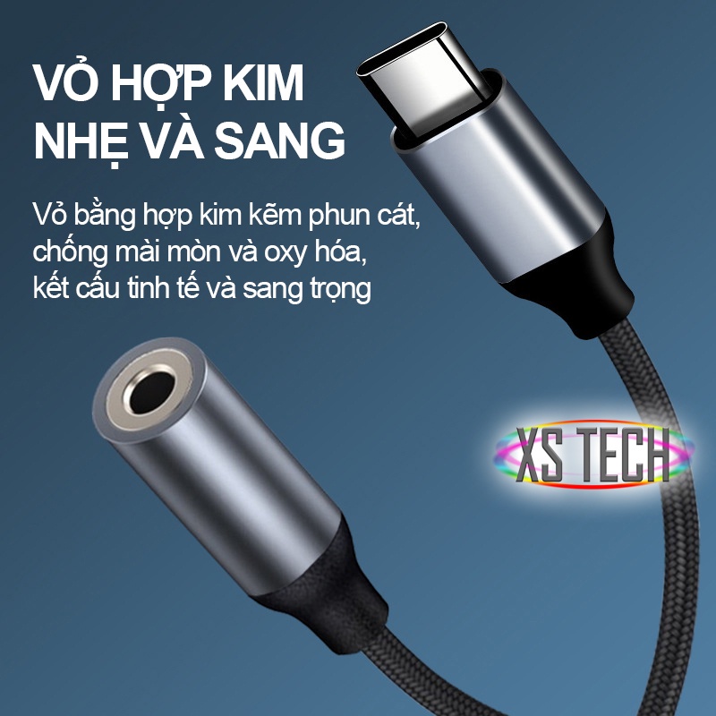 Cáp chuyển đổi Type-C sang âm thanh 3.5mm chip giải mã kỹ thuật số DAC