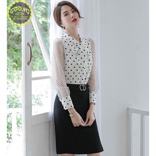 ÁO CÔNG SỞ CỔ NƠ TAY DÀI HÀNG CAO CẤP mã 1829