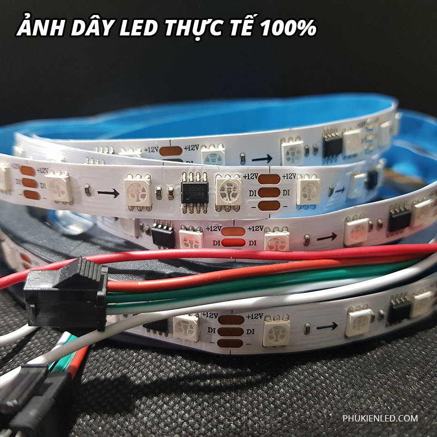 LED Dây Dán Full Color chạy hiệu ứng đẹp mắt -  IC chất lượng cao 1903 và bóng LED 5050 - loại trần 12V