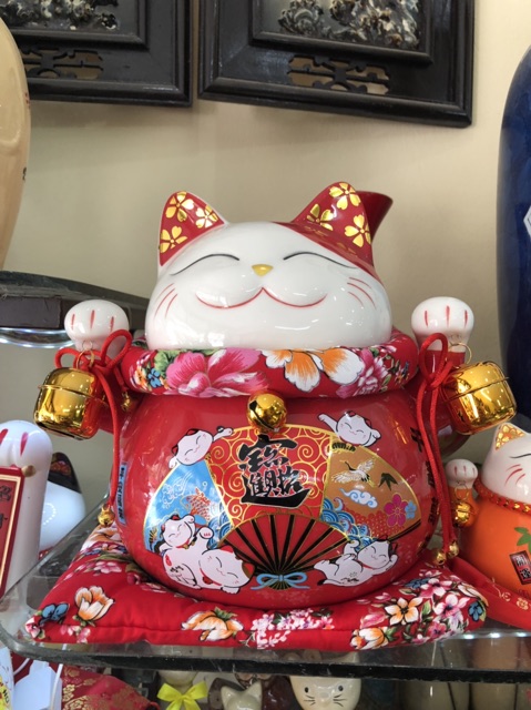 Mèo thần tài, mèo may mắn cao 25cm kèm đệm (Hũ tiết kiệm) | BigBuy360 - bigbuy360.vn