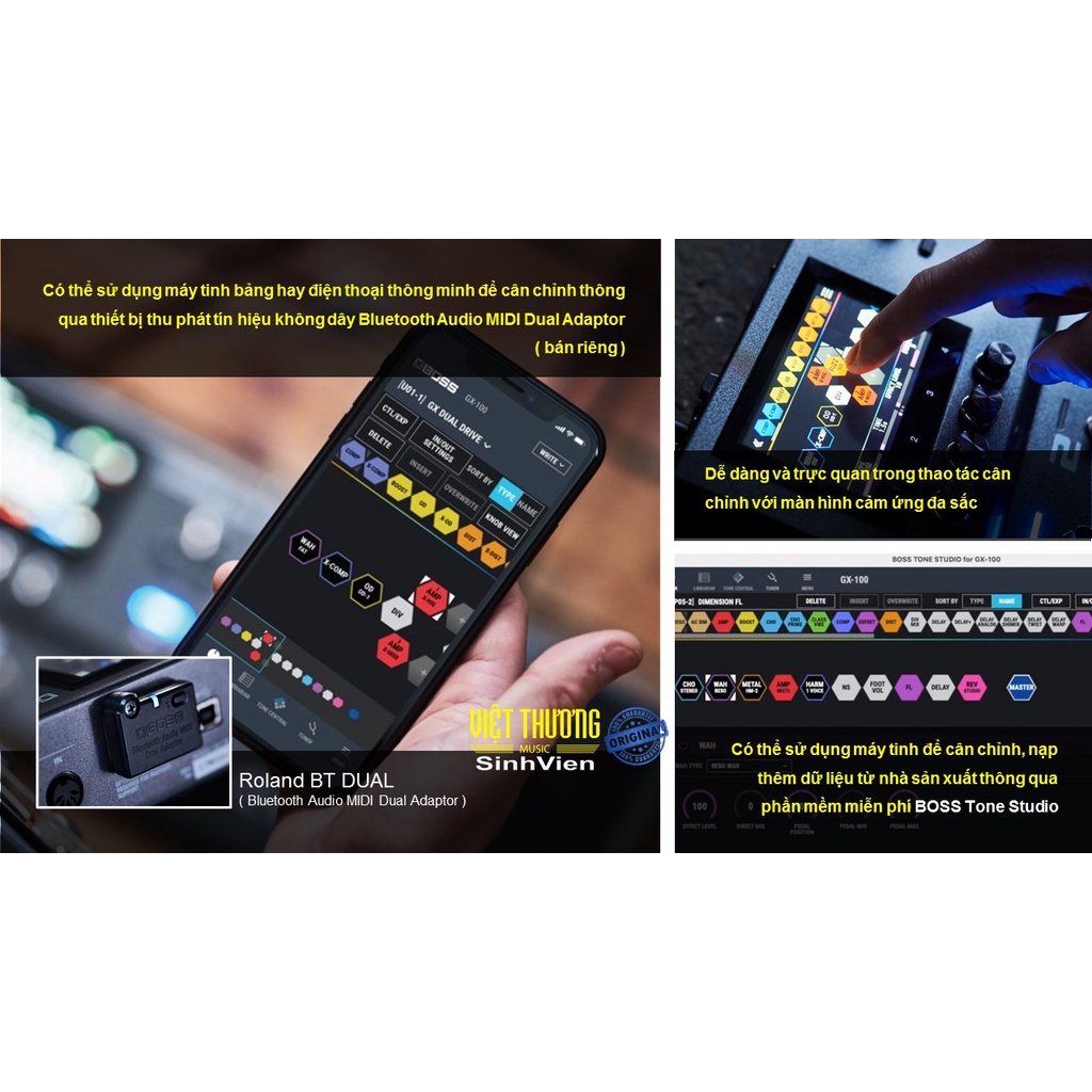Thiết bị tạo hiệu ứng âm thanh cho đàn guitar và bass BOSS GX-100 chính hãng