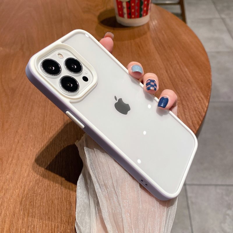 Ốp Điện Thoại Trong Suốt Hai Màu Sang Trọng Cho Iphone 13 12 11 Pro Max XR X XS Max 7 8 Plus