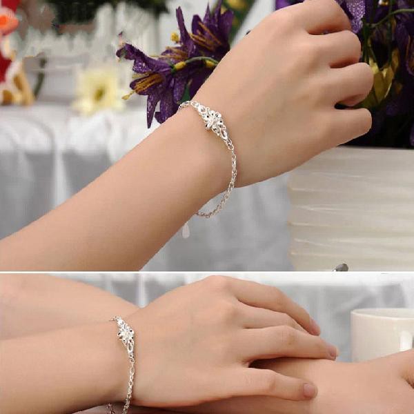 Love Of Butterfly 9999 Sterling Silver Bracelet Female Fashion Japan And South Korea Pure Silver Bracelet Bauhinia Brace