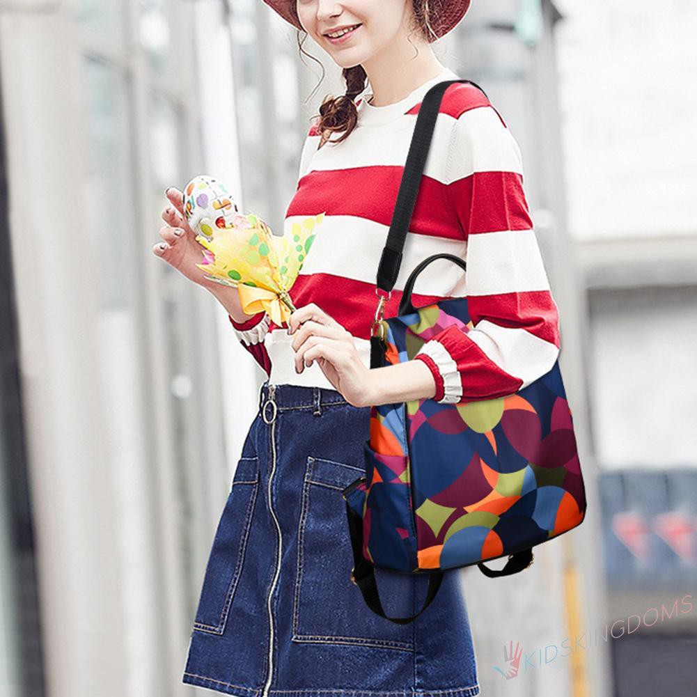 【Big Sale】Women Oxford Multifunction School Bags Girls Casual Anti Theft Backpacks