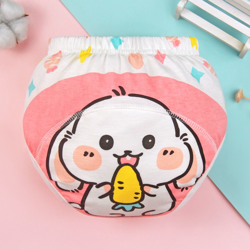 Quần tã lót sáu lớp LUCKY BIG CAT chống thấm nước thiết kế dễ thương cho trẻ sơ sinh