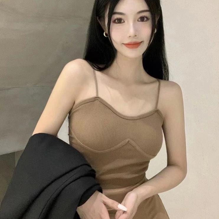 [Giá sỉ] Áo Bra Nữ Dáng Lửng Gân Tăm Khoét Ngực Tông Màu Tây Tôn Dáng Hot Hit 1830