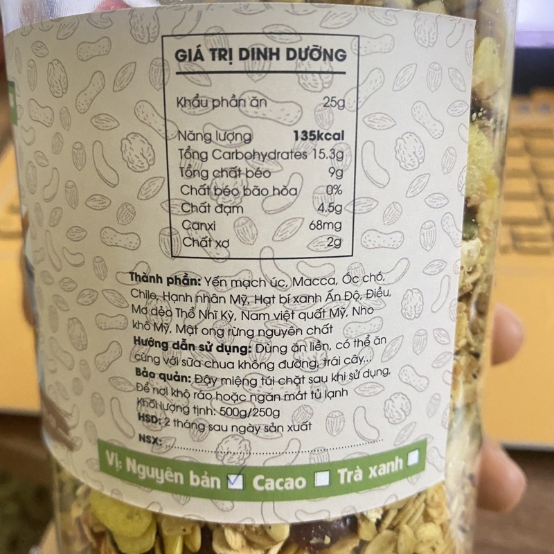 Sẵn hàng NGŨ CỐC GRANOLA HẠT CHIA SIÊU NHIỀU HẠT ĂN KIÊNG NƯỚNG MẬT ONG