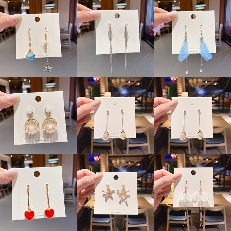 Bông tai dáng dài dạng xỏ kiểu dáng thời trang phong cách Hàn Quốc