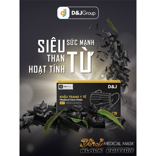 Khẩu trang y tế 4 lớp D&amp;J (50 cái/ hộp) KTYT - HÀNG CAO CẤP FAMAPRO - BẢO VỆ HÔ HẤP - DJ - D&amp;J CARE