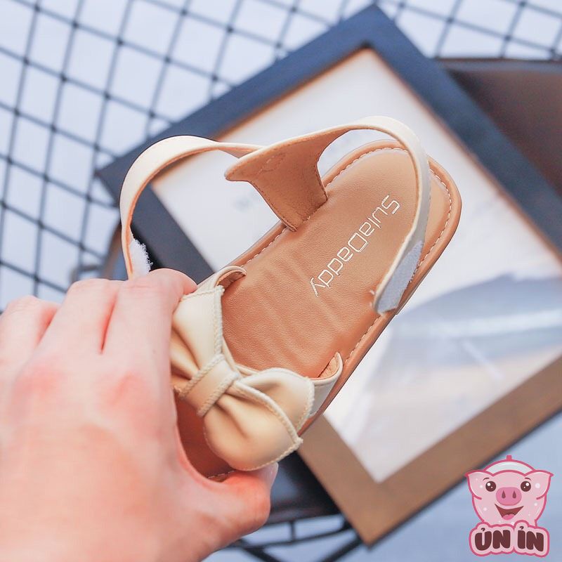 Dép sandal bé gái - Giày sandal chất da PU siêu mềm nhẹ phối Nơ viền thêu cho bé từ 2-8 tuổi mới nhất M63