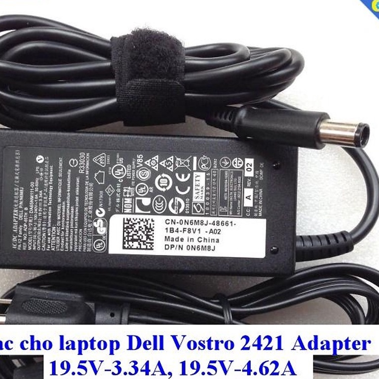 Sạc cho laptop Dell Vostro 2421 Adapter 19.5V-3.34A 19.5V-4.62A - Hàng Nhập khẩu