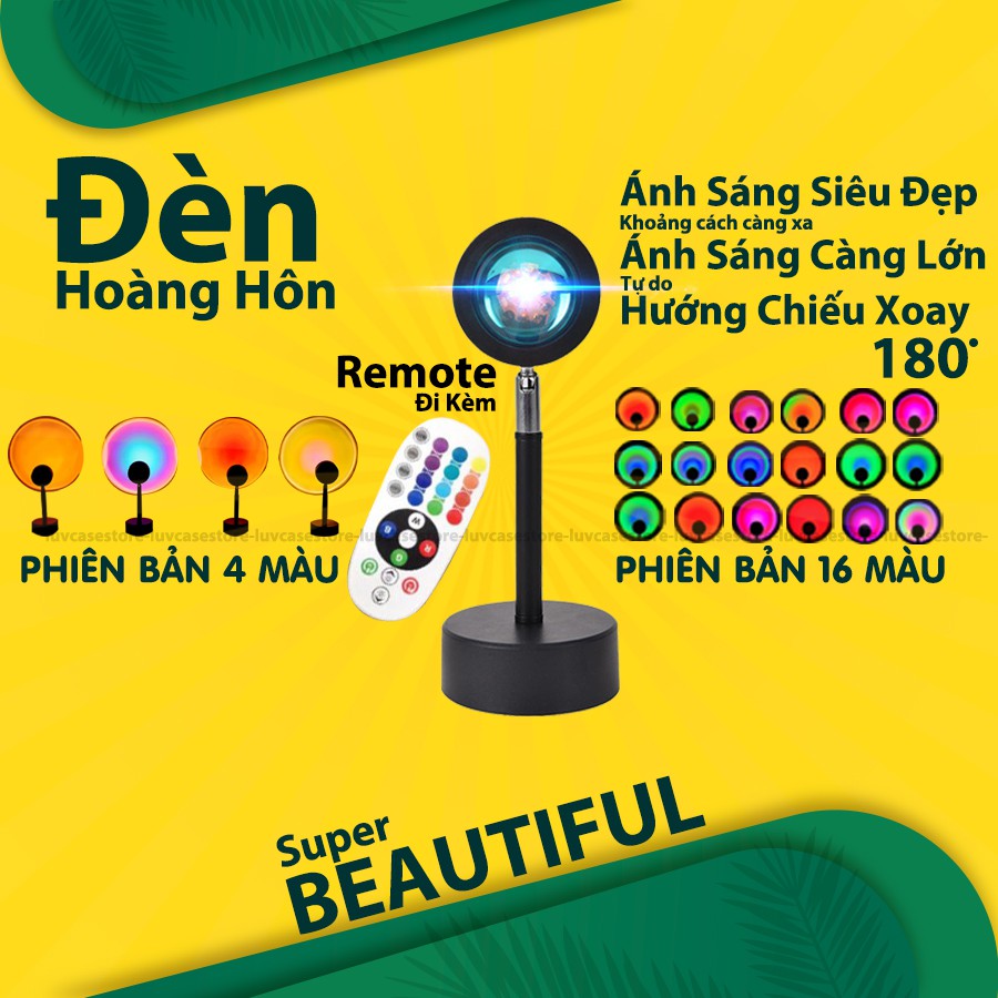 (16 Màu Kèm Remote)Đèn Led Hoàng Hôn Chụp Ảnh, Quay Phim, Cầu Vồng, Mặt Trời, RainBow Hot Tiktok 2021 (Hàng Chính Hãng)