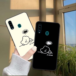 Ốp lưng điện thoại samsung a20s in hình mặt cười, gấu cute, đen trắng
