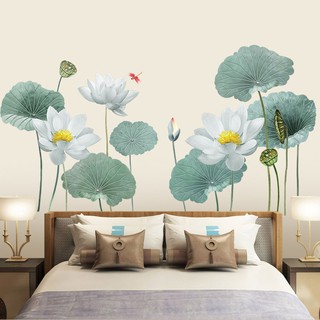 Decal dán tường Hoa sen đá 3D SIÊU ĐẸP