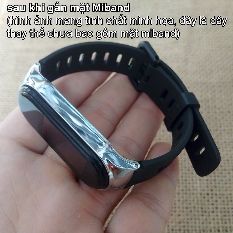 Dây đeo thay thế Xiaomi Miband 3 / 4 /5 - Mặt kim loại