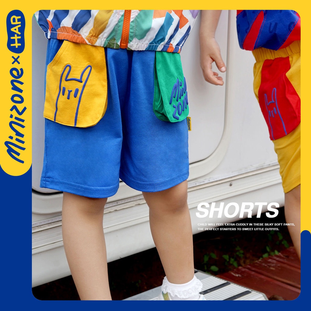 [Babycat Hàng Có Sẵn Quần Short Thể Thao Cotton Mỏng Dáng Rộng Màu Sắc Tương Phản Phong Cách Nhật Bản Hàn Quốc Thời Trang Mùa Hè Giản Dị Dành Cho Bé Trai Và Bé Gái