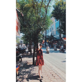 Váy dạ muối tiêu đỏ