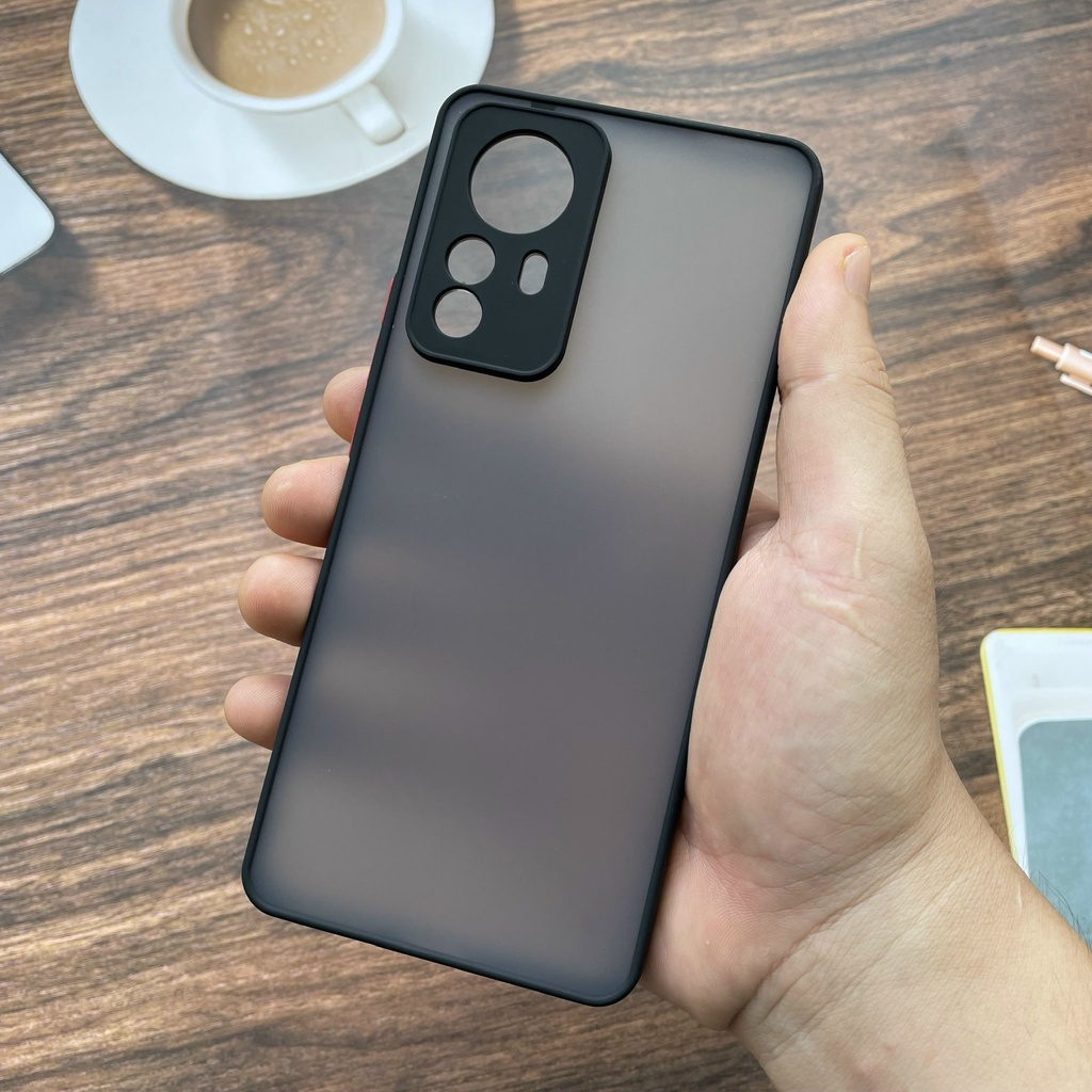 Ốp lưng cứng nhám mờ viền silicon bảo vệ camera cho Xiaomi Mi 12/ Mi 12X/ Mi 12 Pro