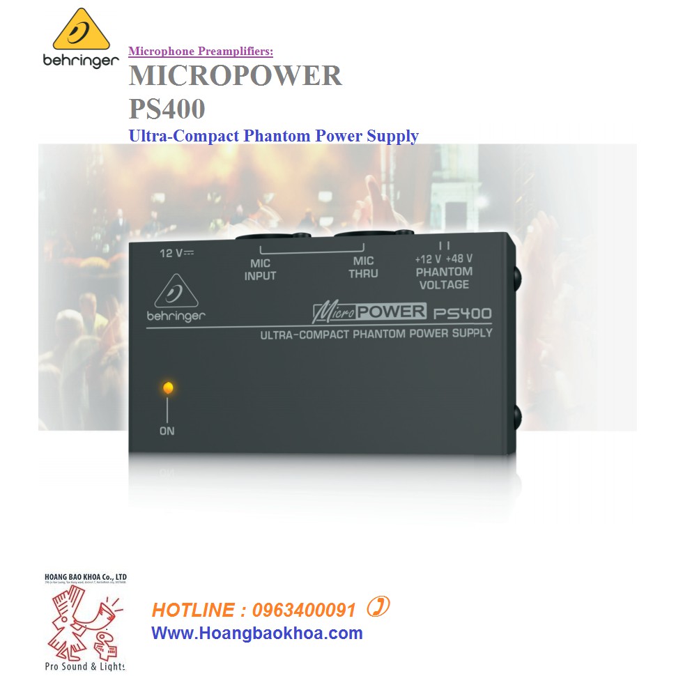 Microphone Preamplifiers BEHRINGER PS400 - Bộ khuếch đại âm thanh cho Micro Behringer