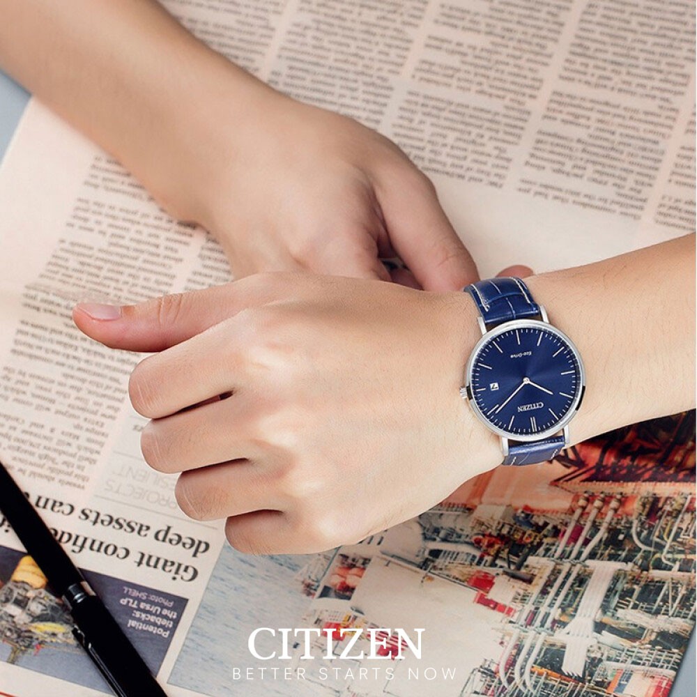Đồng Hồ Nam Citizen Dây Da AU1080-11L - Mặt Xanh (Sapphire)