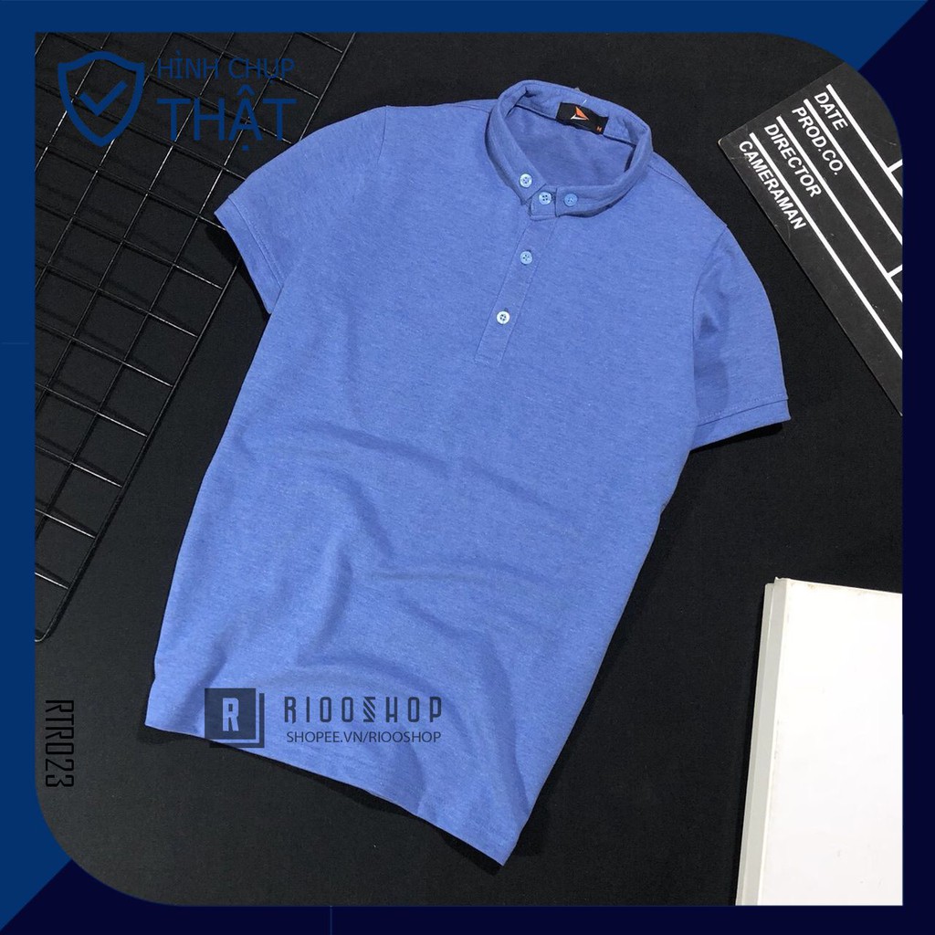 Áo thun nam cổ trụ trơn cao cấp nhiều màu mới RTR023V - áo phông nam đẹp Riooshop | BigBuy360 - bigbuy360.vn