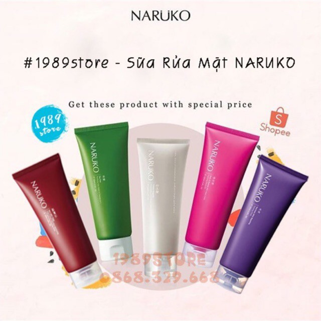 Bản Đài - SỮA RỬA MẶT NARUKO CÁC LOẠI TUÝP 120g/120ml