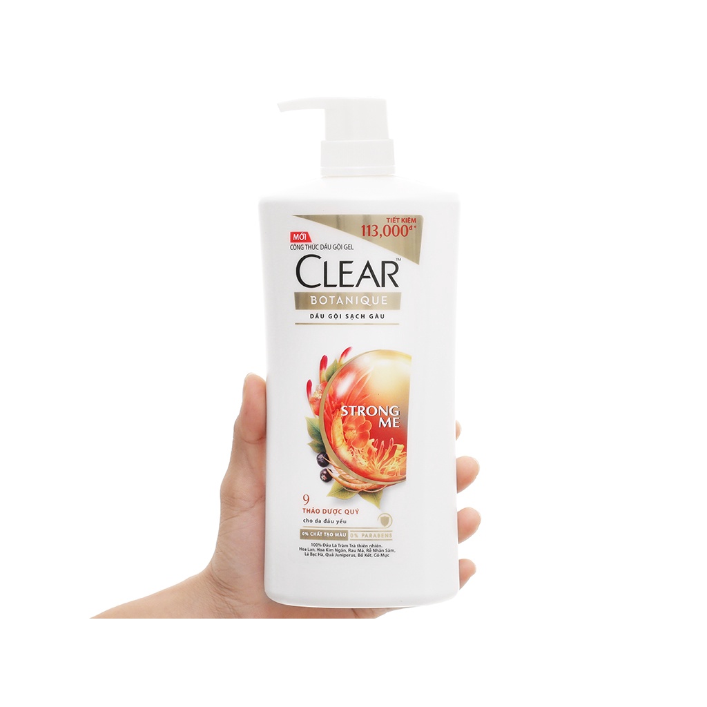 Combo 2 Dầu gội Clear 9 loại thảo dược quý 900g