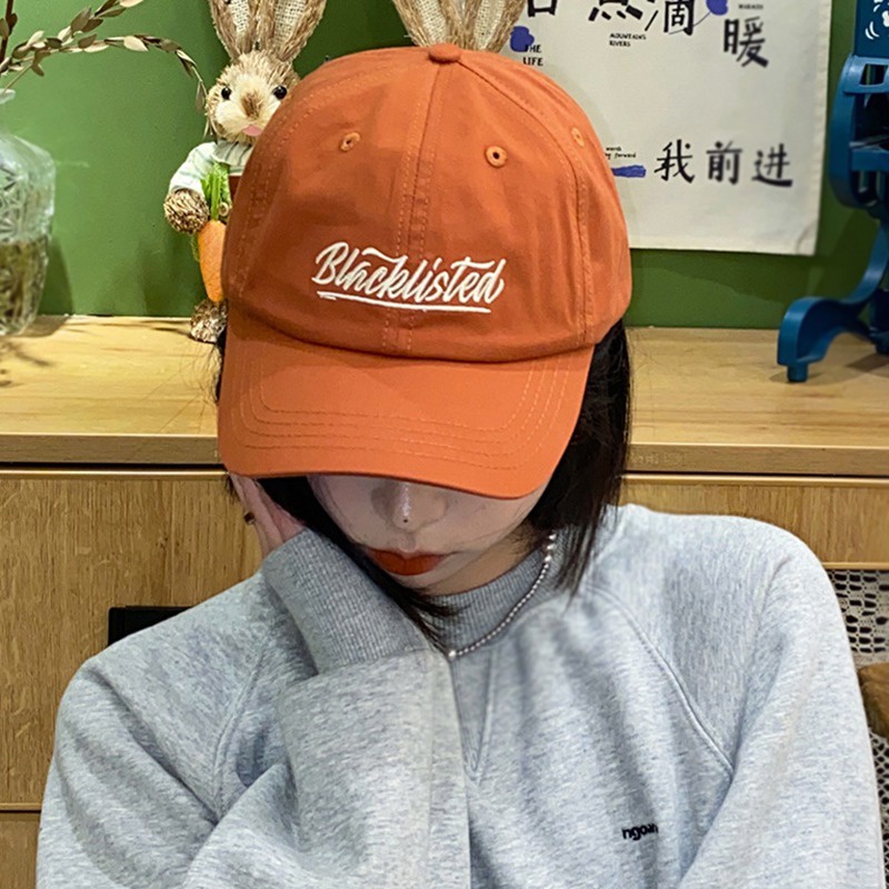 Mũ Lưỡi Trai Mềm Mại Thêu Chữ Phong Cách Hàn Quốc