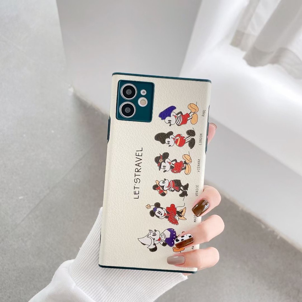 Disney Ốp Điện Thoại Chống Va Đập In Hình Chuột Mickey Minnie Cho Iphone 11 12 Pro Xs Max Xr I8 I7