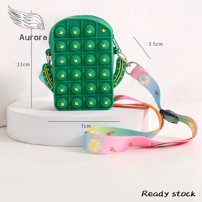 Túi Đeo Chéo Đựng Tiền Xu Đồ Chơi Giảm Căng Thẳng Hình Chuột Hoạt Hình Aurora Pop It Last Mouse