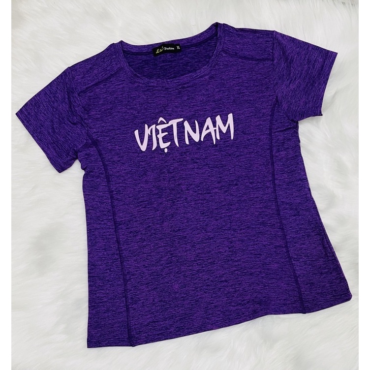 Áo thun nữ kiểu dáng thể thao in chữ Việt Nam size S - XL