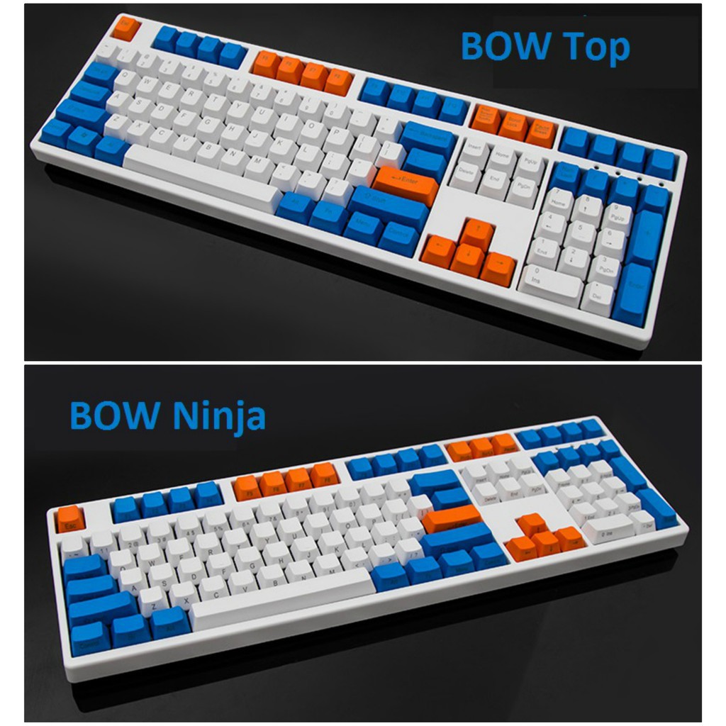 Set Keycap PBT phối nhiều màu Carbon, BOW, Chalk, White nút bàn phím cơ