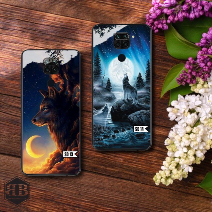 Ốp lưng kính cường lực Xiaomi Redmi Note 9 Vân Tay các mẫu sói đẹp ,ngầu