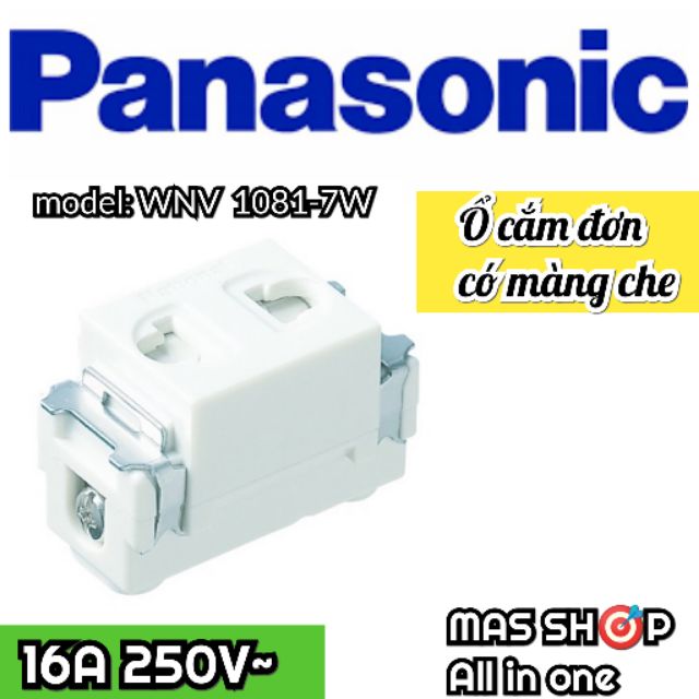 Ổ cắm đơn có màng che PANASONIC® WNV 1081-7W