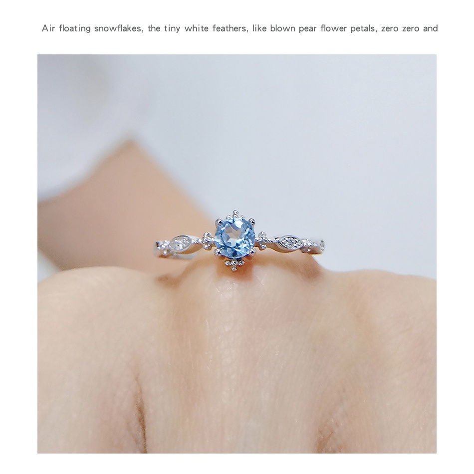 Nhẫn Bạc 925 Đính Đá Sapphire Thời Trang Cho Nữ