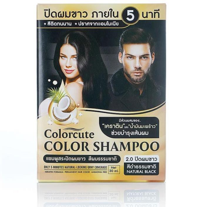 Dầu gội đen/nâu tóc Color Shampoo Thái Lan (30ml)