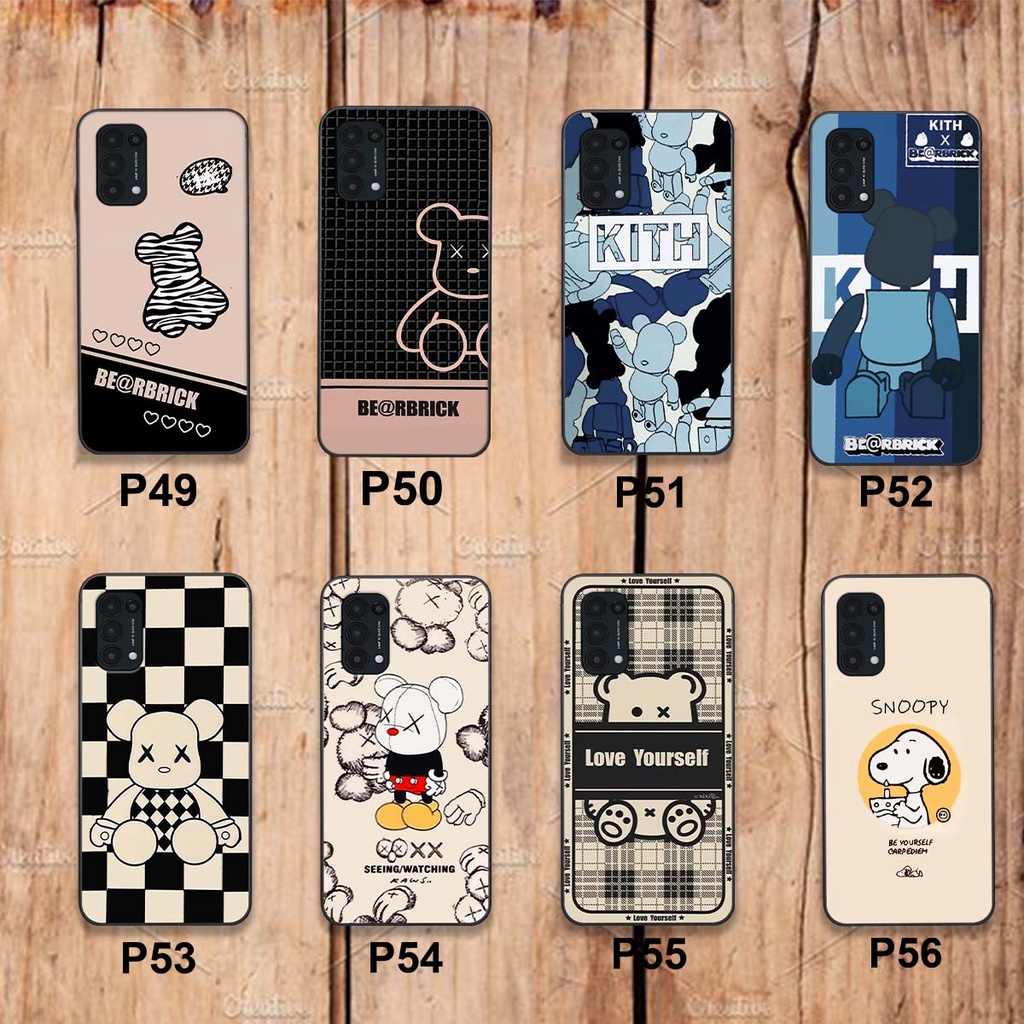 Ốp lưng điện thoại  reno 5 / reno 5 4g / reno 5 5g in hình gấu bearbrick, snoopy
