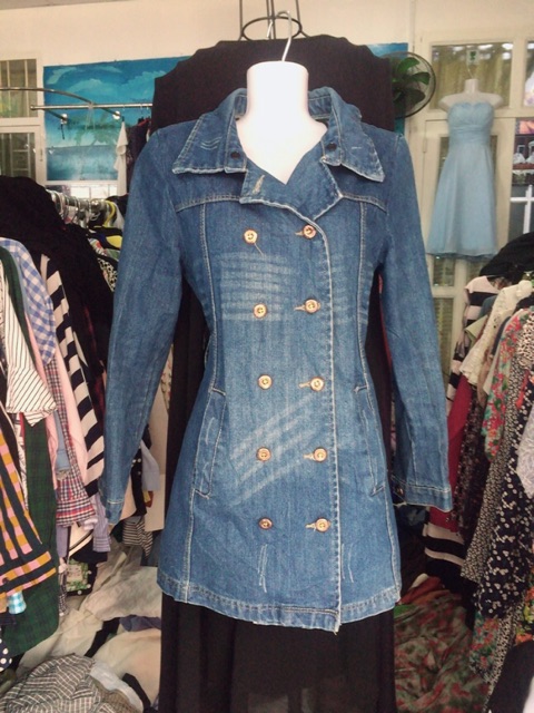 Áo khoác jean nữ dáng dài [2hand]